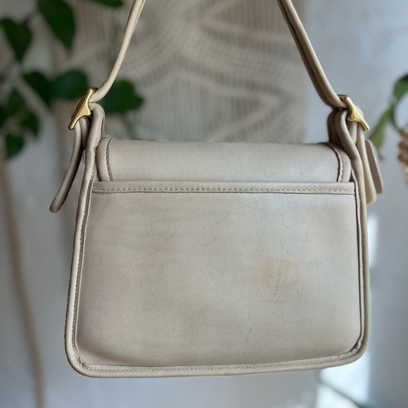 Authentic Vintage Coach Rambler’s Legacy 9061 Bone Leather Crossbody Bag USA - Picture 6 of 16